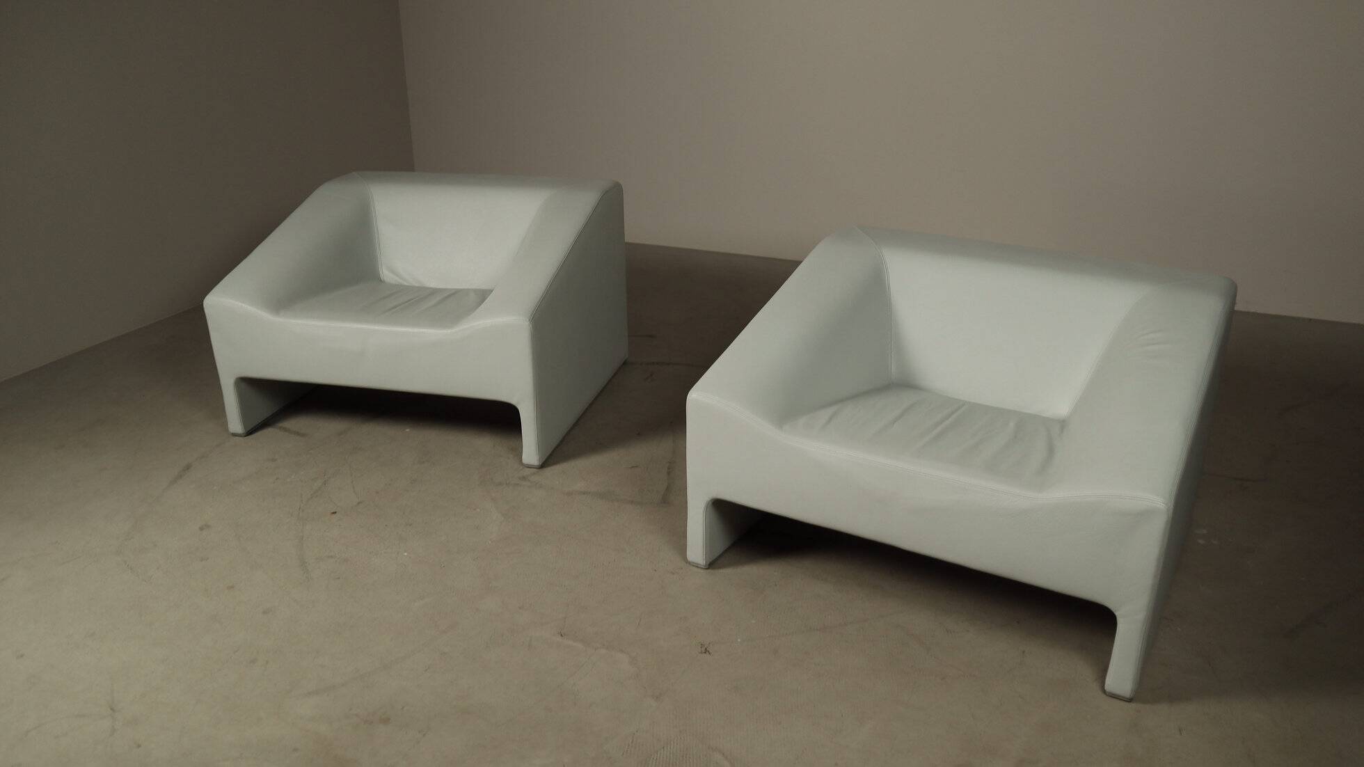 Pair of Malmö leather armchairs by Patricia Urquiola for Moroso, 2002