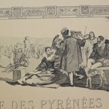 Affiche ancienne  "La dépêche du midi"; "Coupe des Pyrénées, Toulouse à Toulouse", 1905