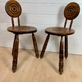 Pair of small Breton style chairs