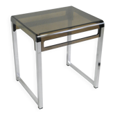 Table basse plexiglas et chrome - design 1970