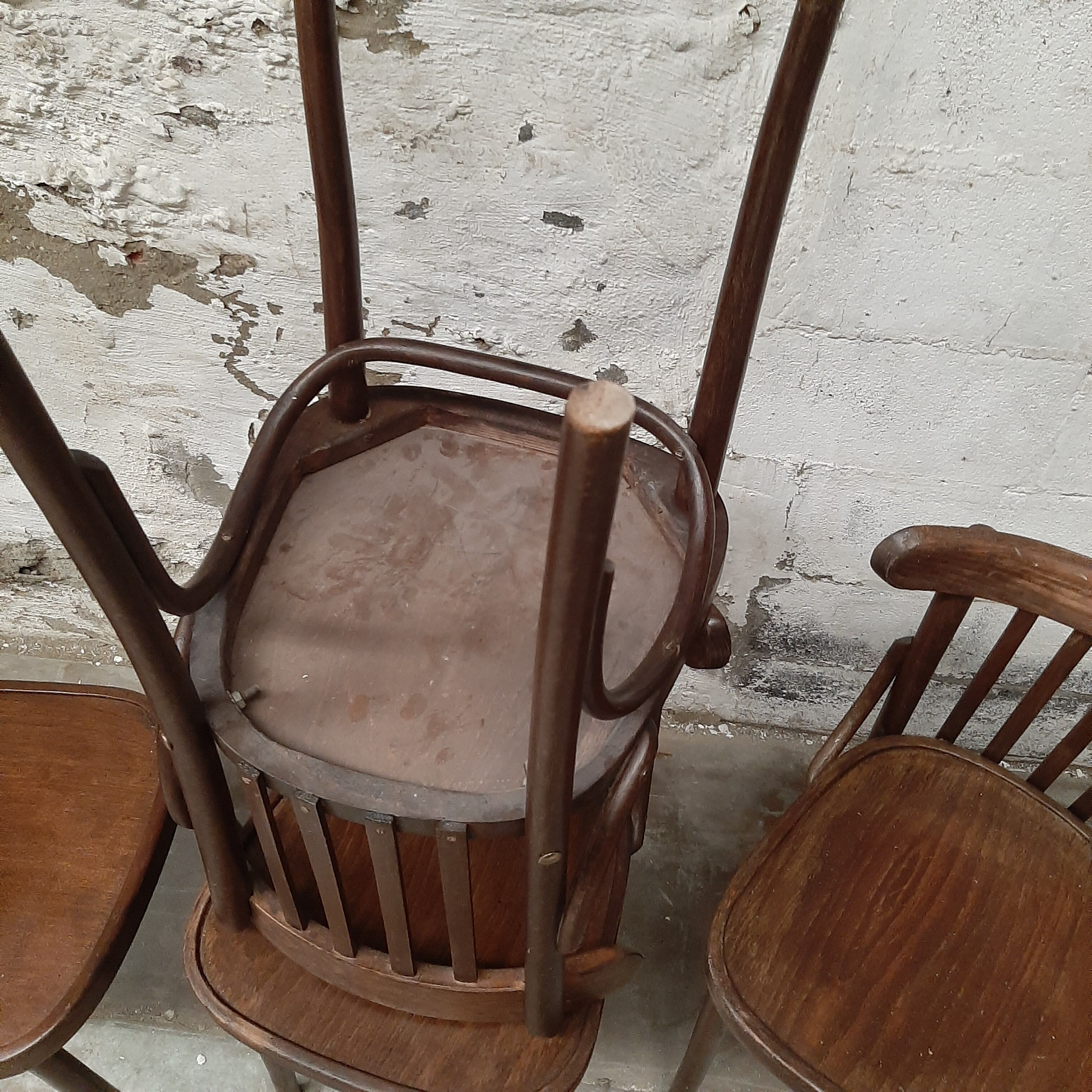 4 old bistro chairs