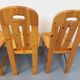 Set of 4 vintage pine chairs from the 70s and 80s