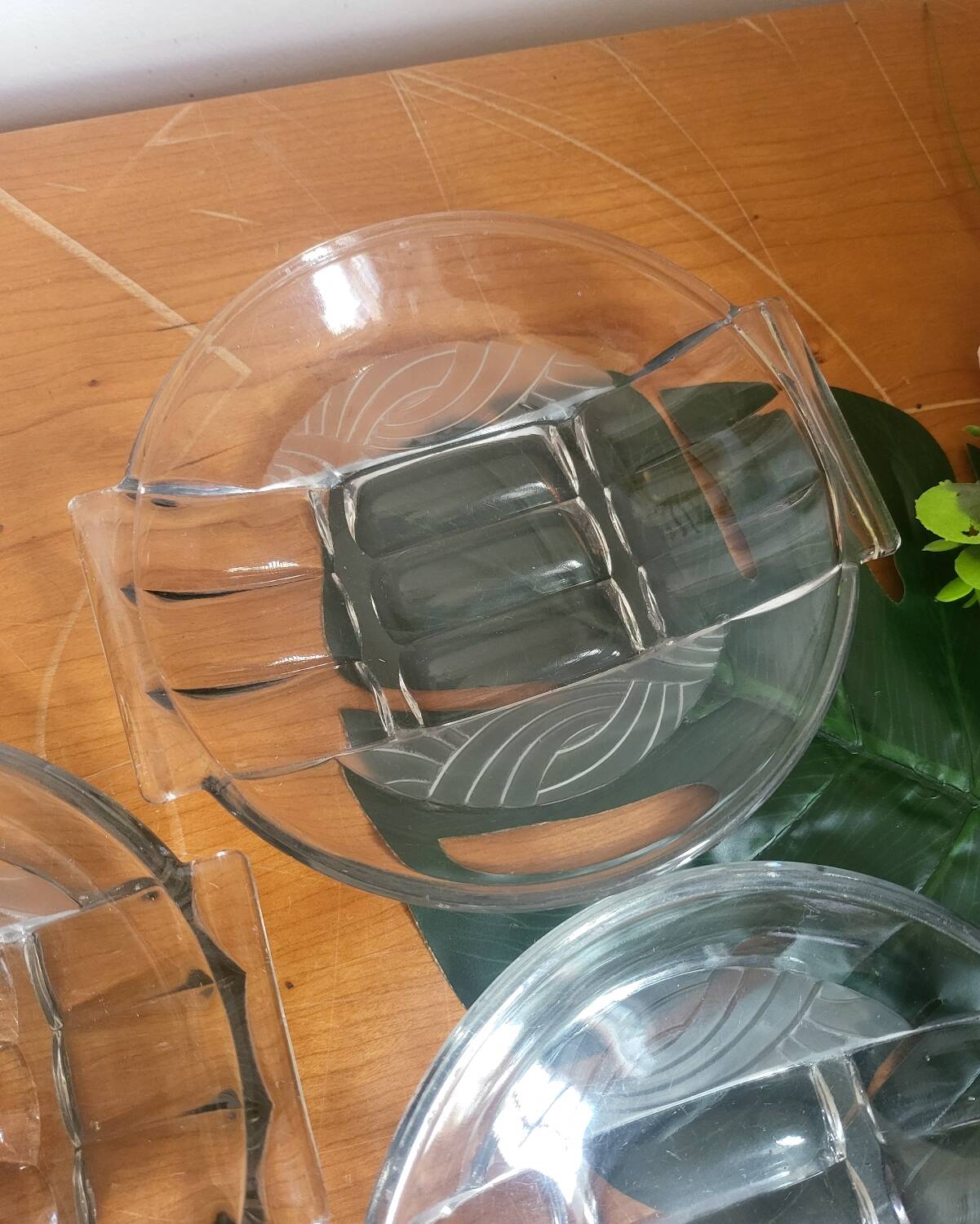 3 Coupelles en verre art déco