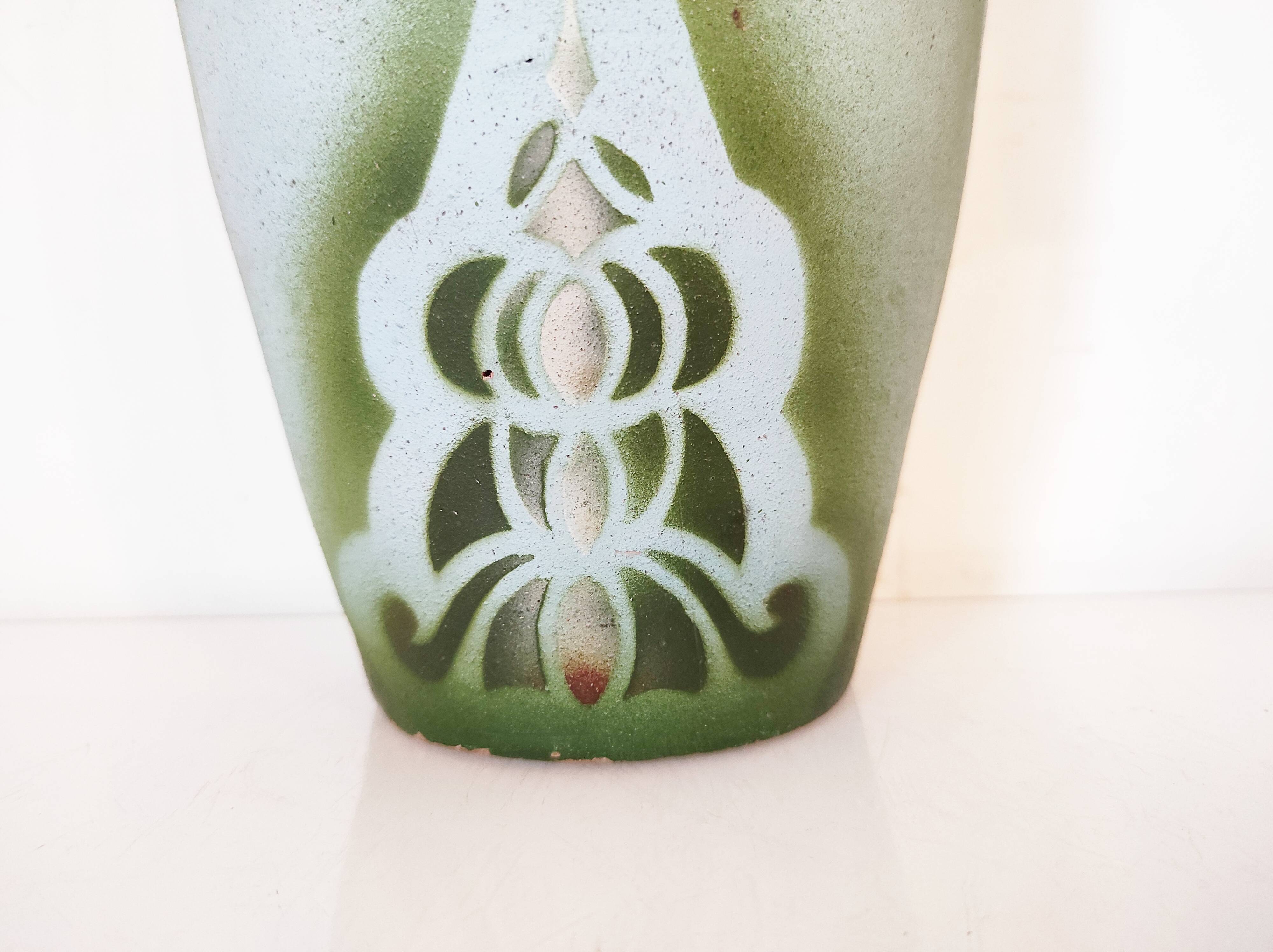 Painted Art Deco vase, 29.5 cm