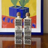 Ensemble vintage de 2 bouteilles en céramique, Staffel Limburg Allemagne, 1960