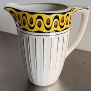 1 very large BFK (Boch Frères Keramis) Ambra 801 L jug. White, black lines and decorated band