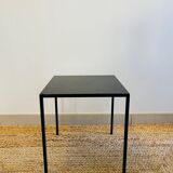 Black coffee table in raw steel Domino model Caravane brand