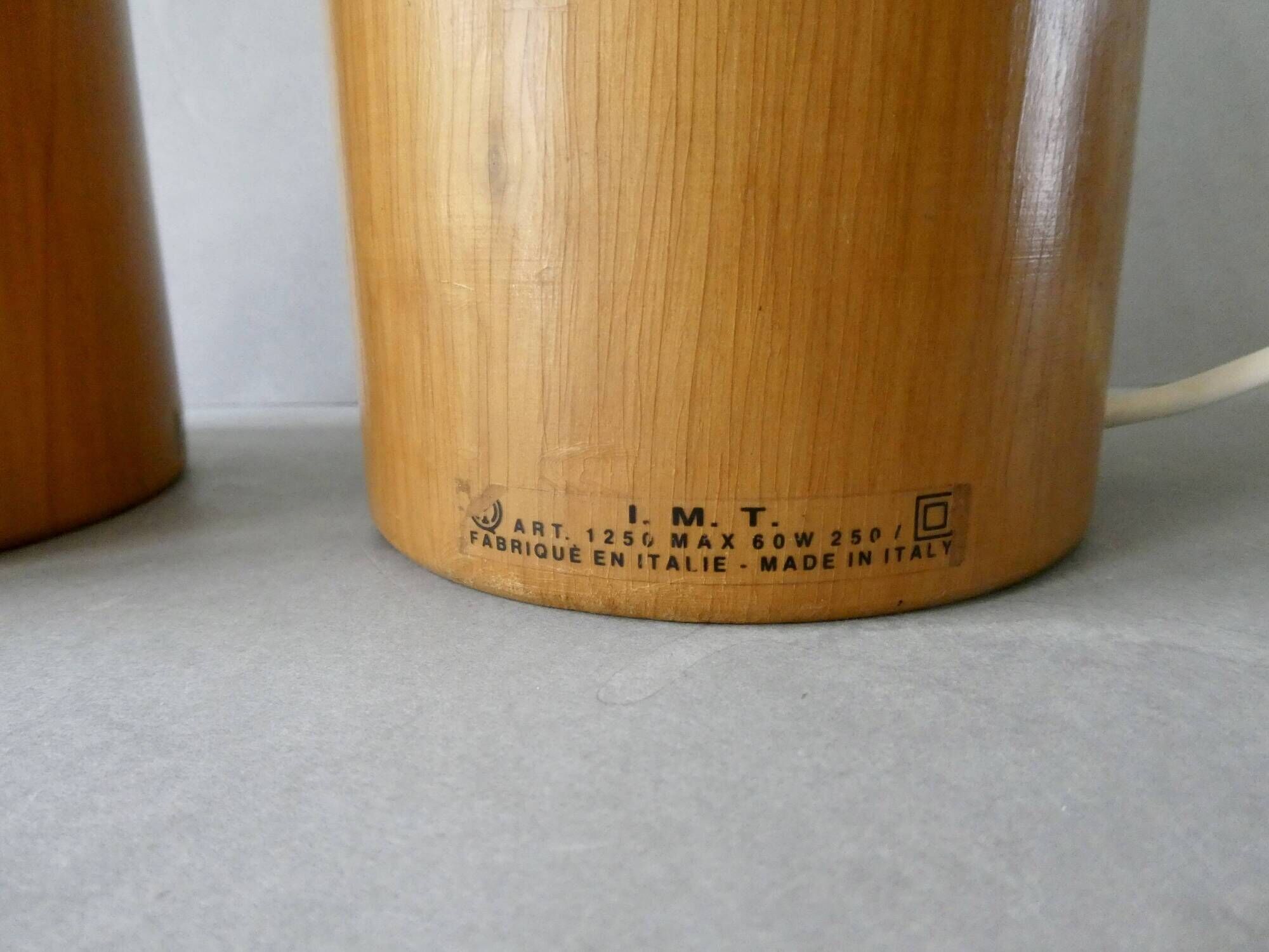 Pair of solid wood lamp bases IMT Italy for Habitat, around 1980.