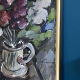 Huile sur toile originale suédoise du milieu du siècle "Vase" par I Franke (1913-1999) - Encadrée