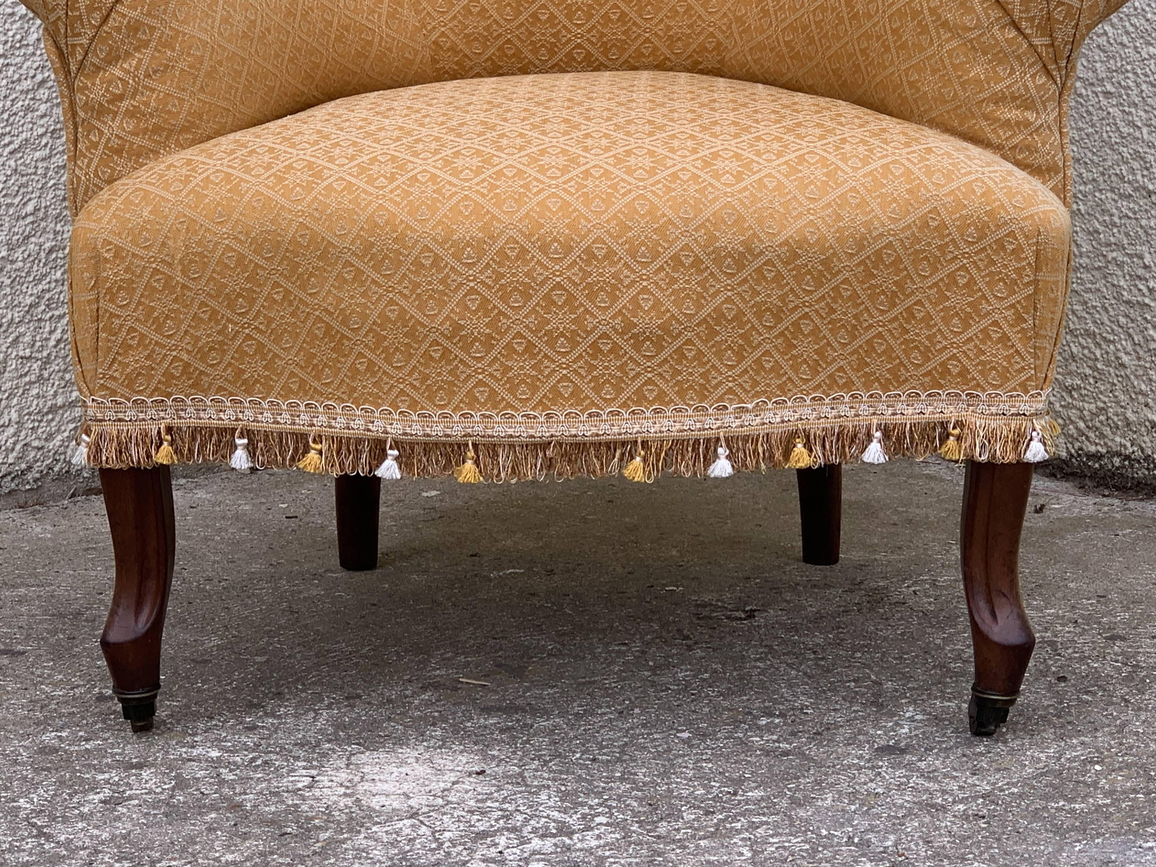 Toad armchair style Napoleon III fringe pompoms
