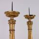 Pair of antique Empire candlesticks in wood, Europe, early 19th century.
