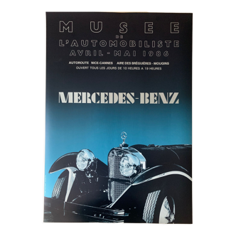 Affiche de musee mercedes-benz musée de l'automobiliste à mougins 1986