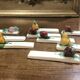 Set of 9 fruit-decorated knife rests from the 1930s.