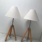 Paire de lampe de chevet trépied