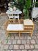 Banquette en rotin et coton beige années 1960