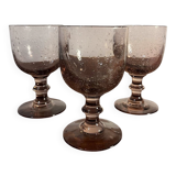 Bubbled stemmed glass, handcrafted