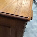 Blonde solid oak desk, cabinet, American type.