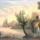 French school of the 19th century. Port scene. Oil on canvas, framed.