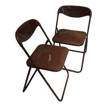 Pair, 2 folding chairs, design by Niels Gammelgaard - 1976 - vintage.