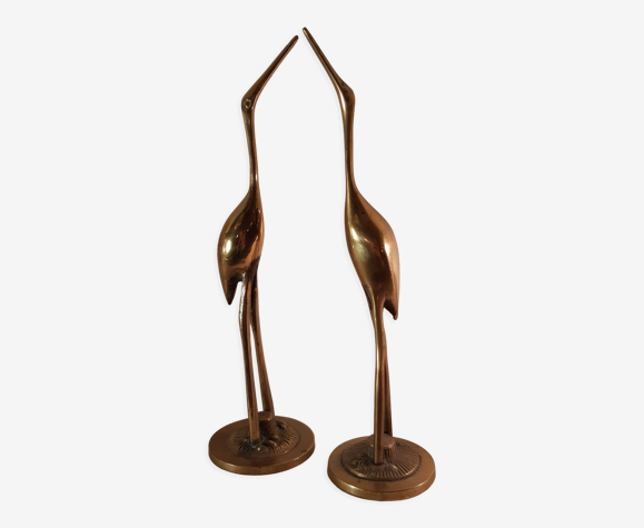 Couple de héron laiton