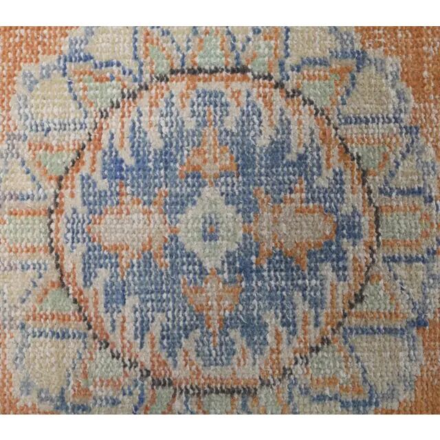 Vintage Turkish Oushak handmade wool runner 81x318