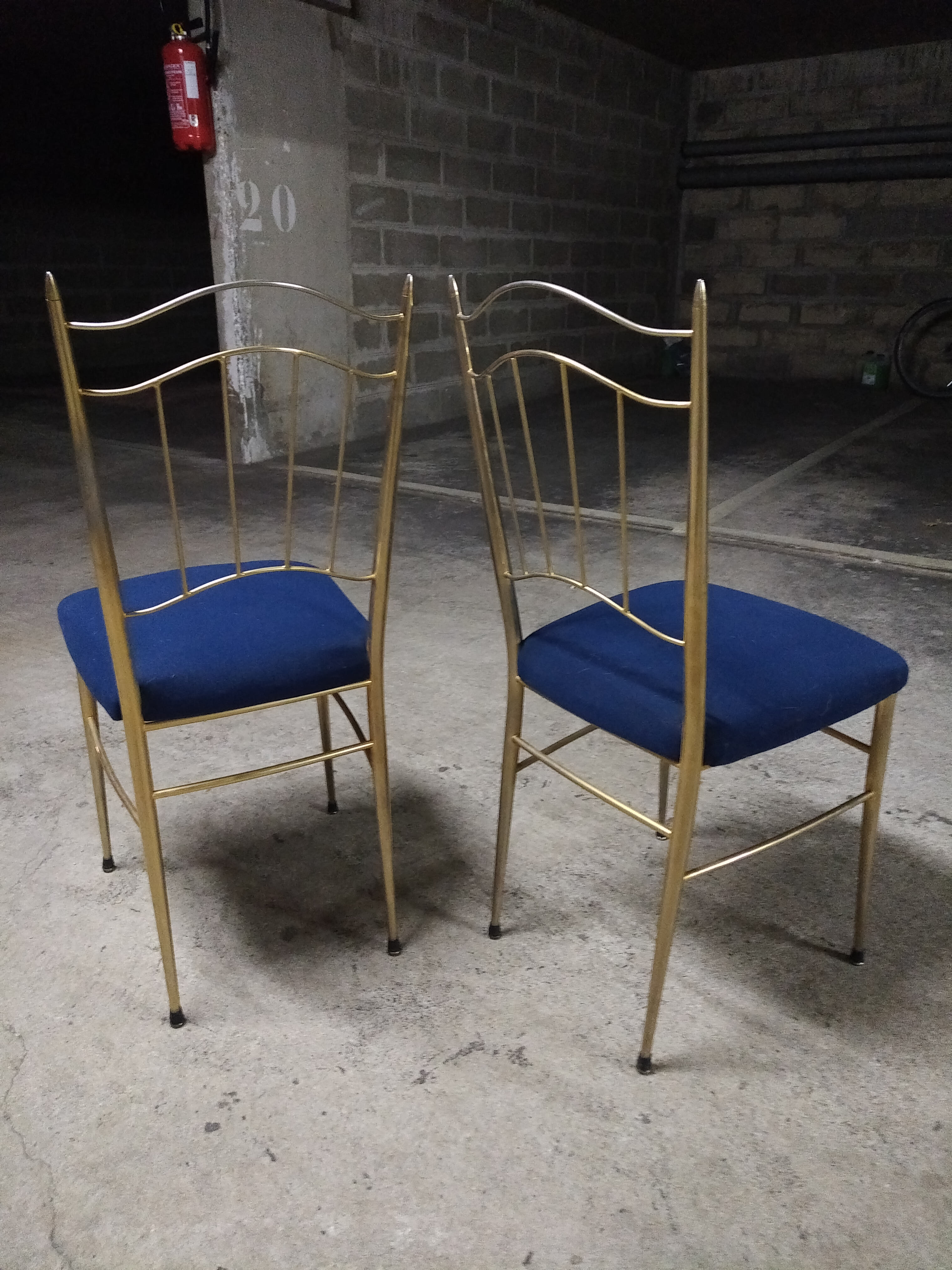 Pair of metal chairs