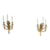 Pair of gilt bronze wall sconces in the Louis XVI style circa 1880.