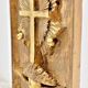 Panneau d’église en bois doré sculpté XIX