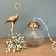 Vintage art deco glass globe portable lamp or table lamp