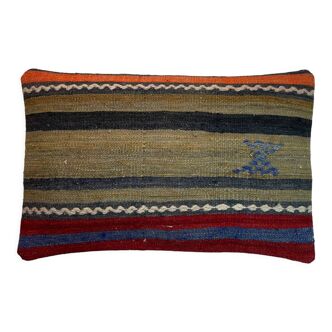 Vintage turkish kilim cushion cover, 30 x 50 cm