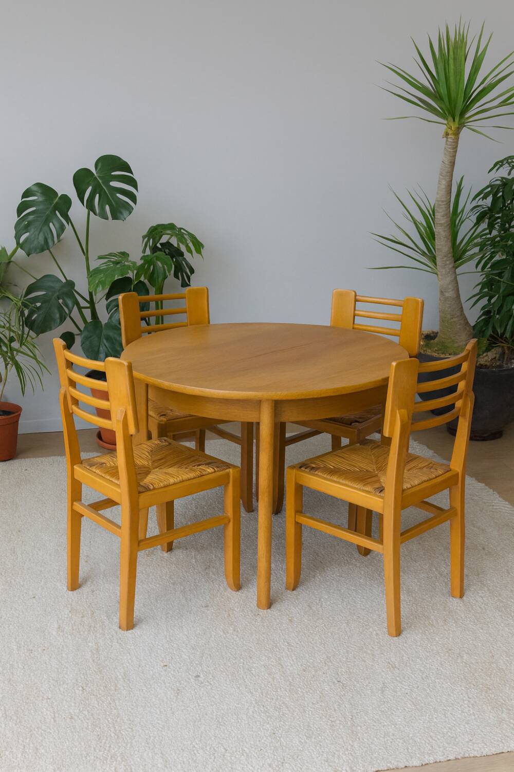 4 Vintage Chairs by Pierre Cruege, French design from the 60s