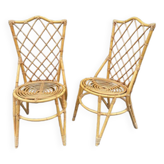 Paire de chaises en bambou, 1960