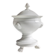 White porcelain confiturier with lion paws and masks. 19th century.