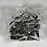 1960s 1970s Wall Sconce by Kinkeldey Lighting Germany in Glass & Chrome