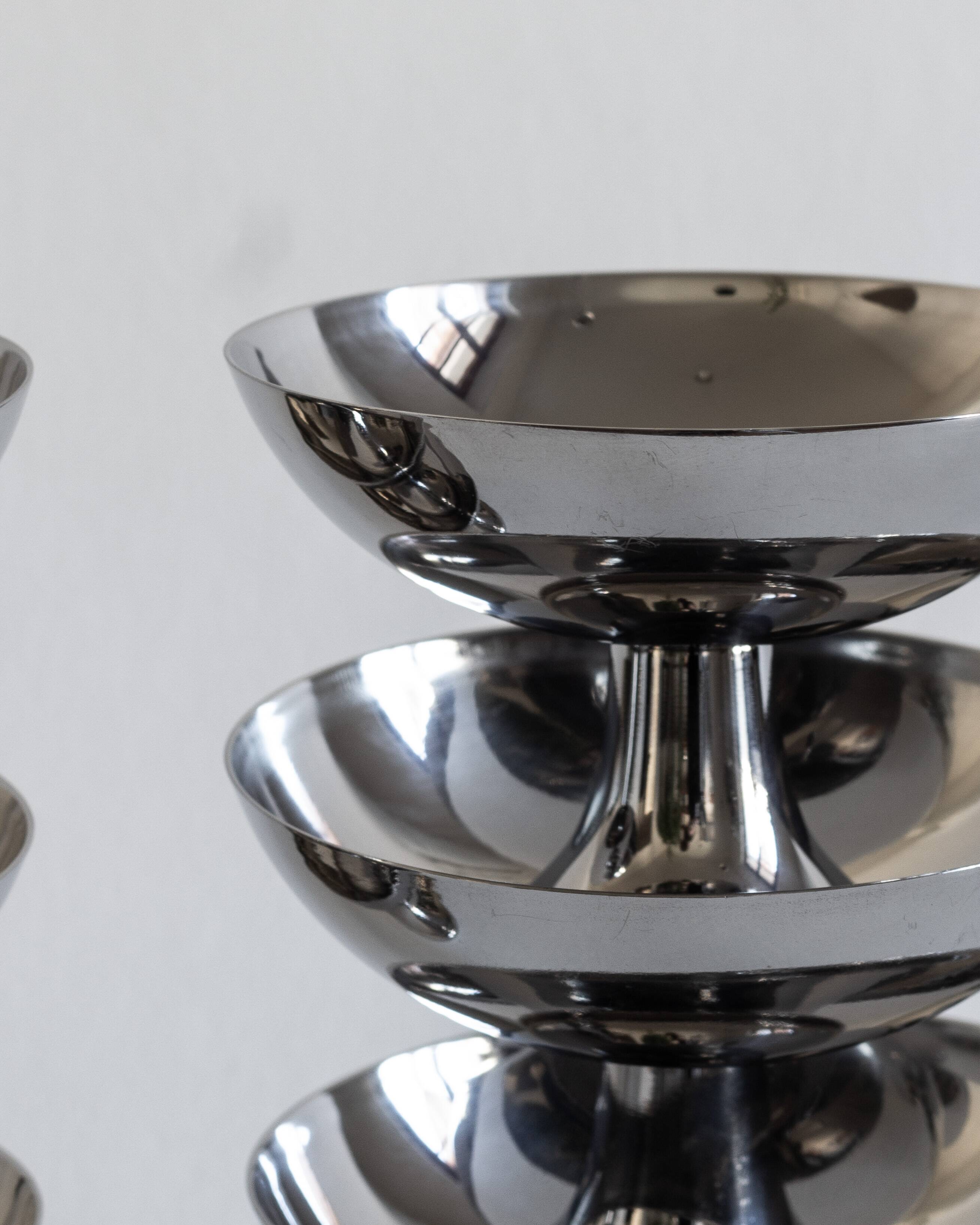 Set of six ice cream cups, Alfra Alessi, Italy, 1950s/70s