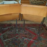 Leather and chrome chairs 1970