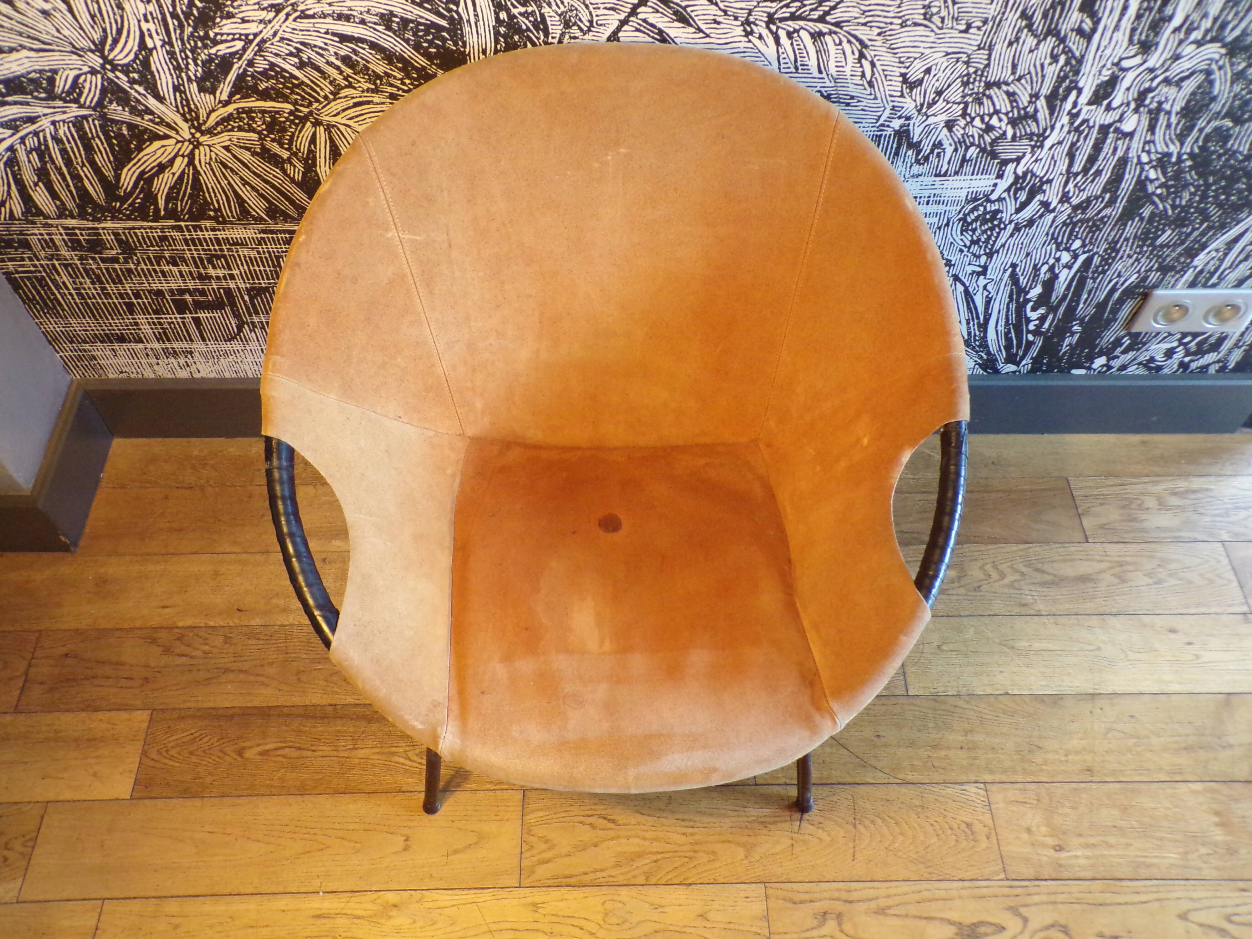 Circle armchair in suede by Lusch Erzeugnis for Lusch &Co