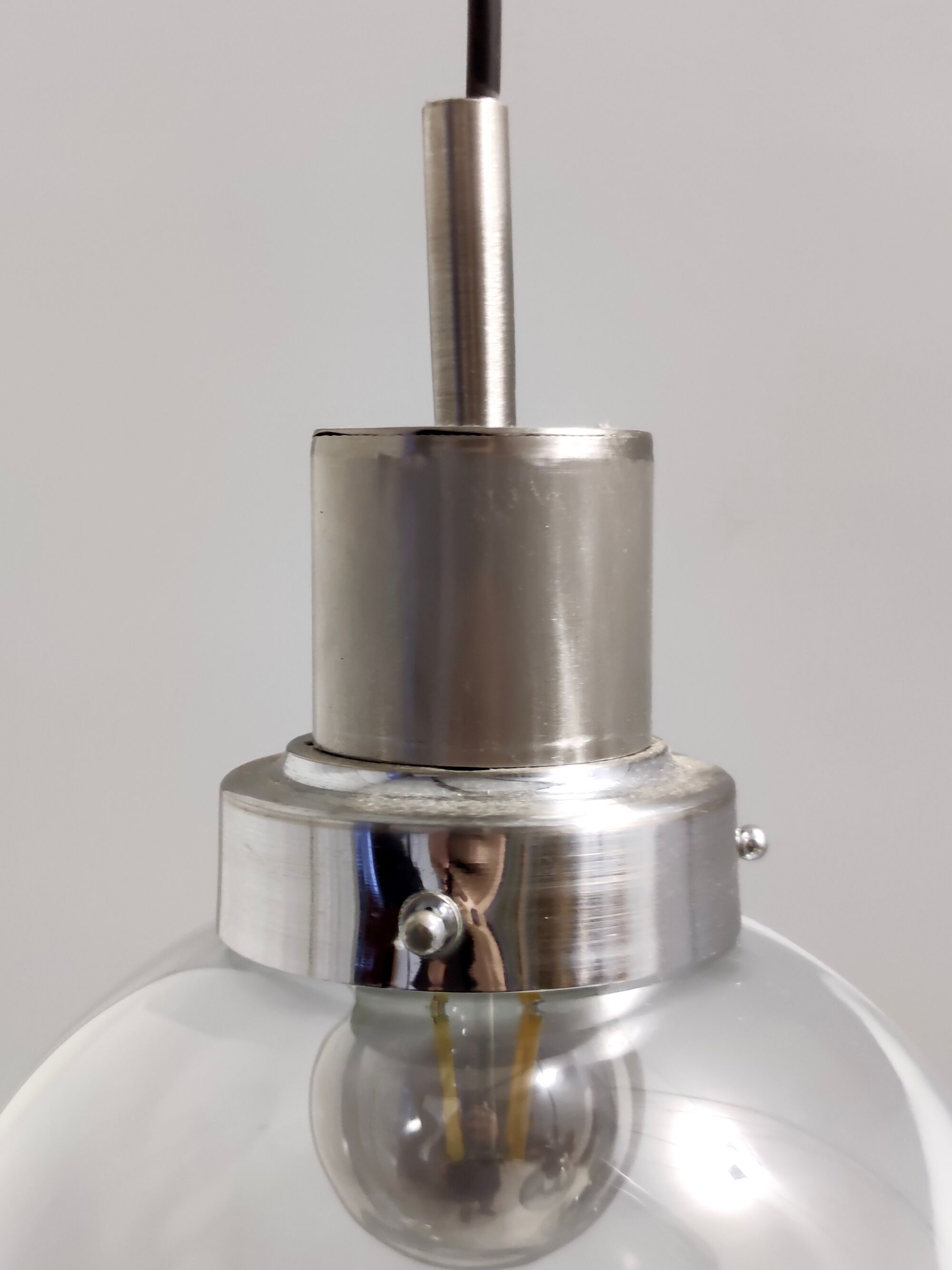 Murano glass and varnished metal 3-light pendant by Toni Zuccheri for Venini