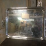 Silver-plated metal serving tray
