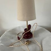 Burgundy porcelain lamp