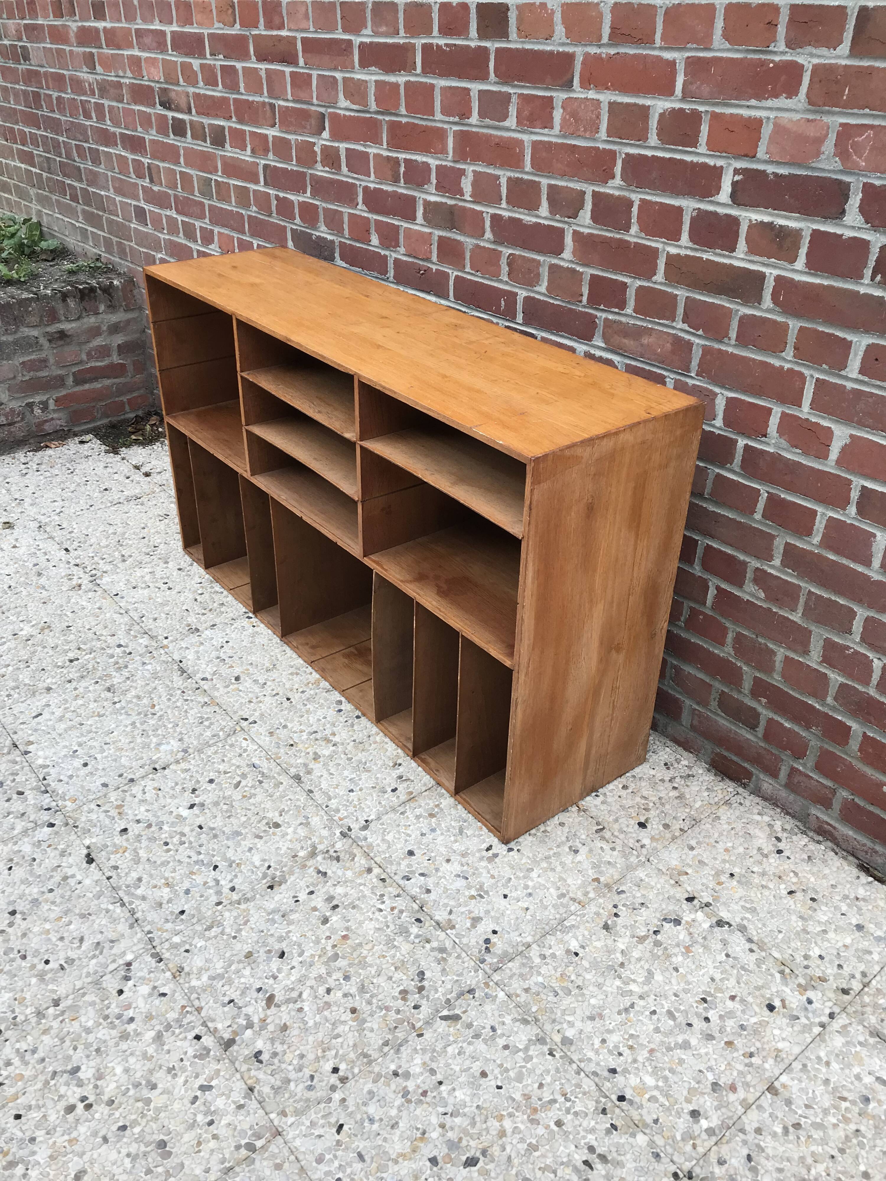 Wooden loom chest of drawers with locker