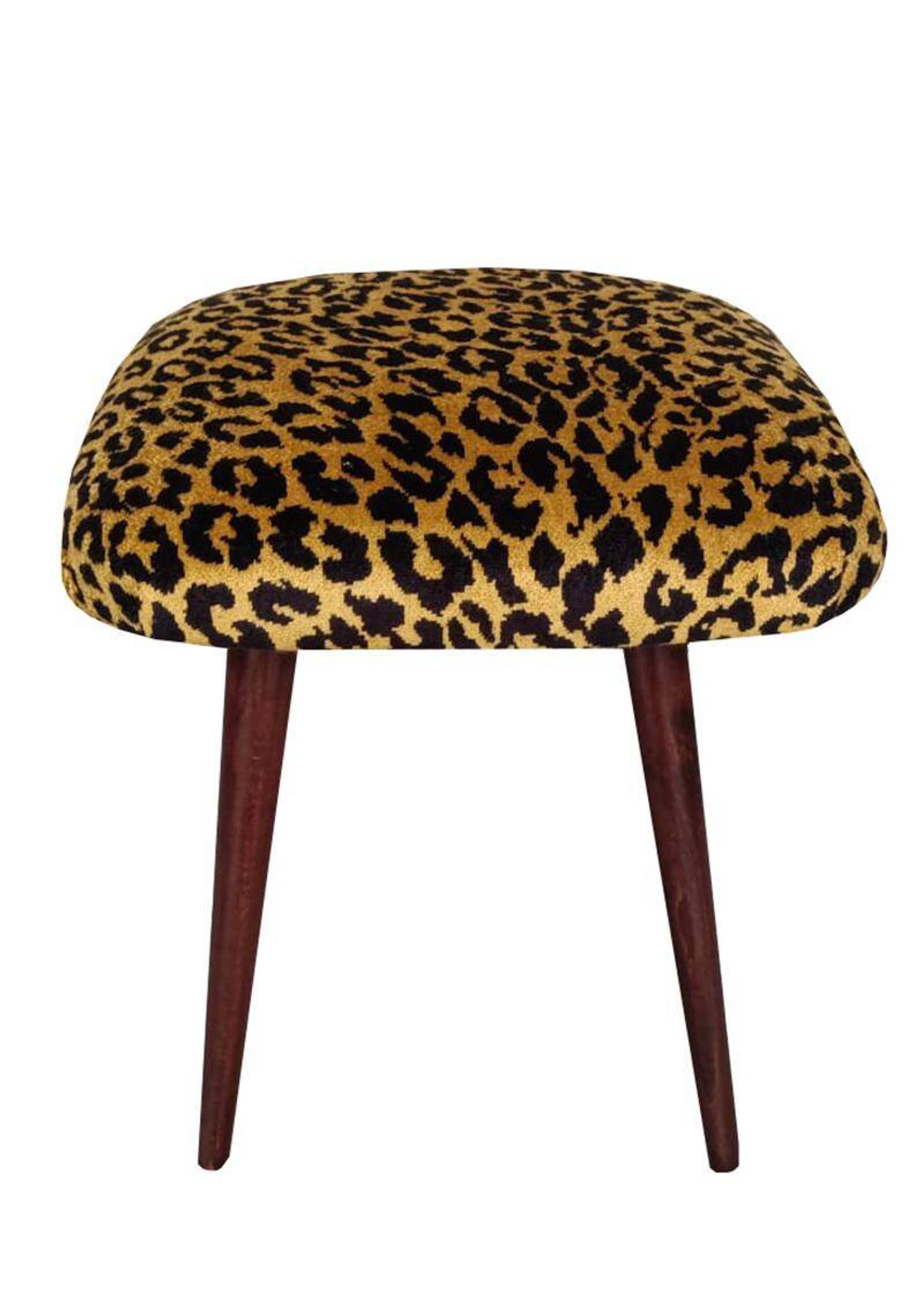 Pair of leopard velvet stools mid-century, Europe, 1960s