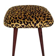 Pair of leopard velvet stools mid-century, Europe, 1960s