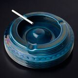 Manises blue ceramic ashtray, Spain, 1970s