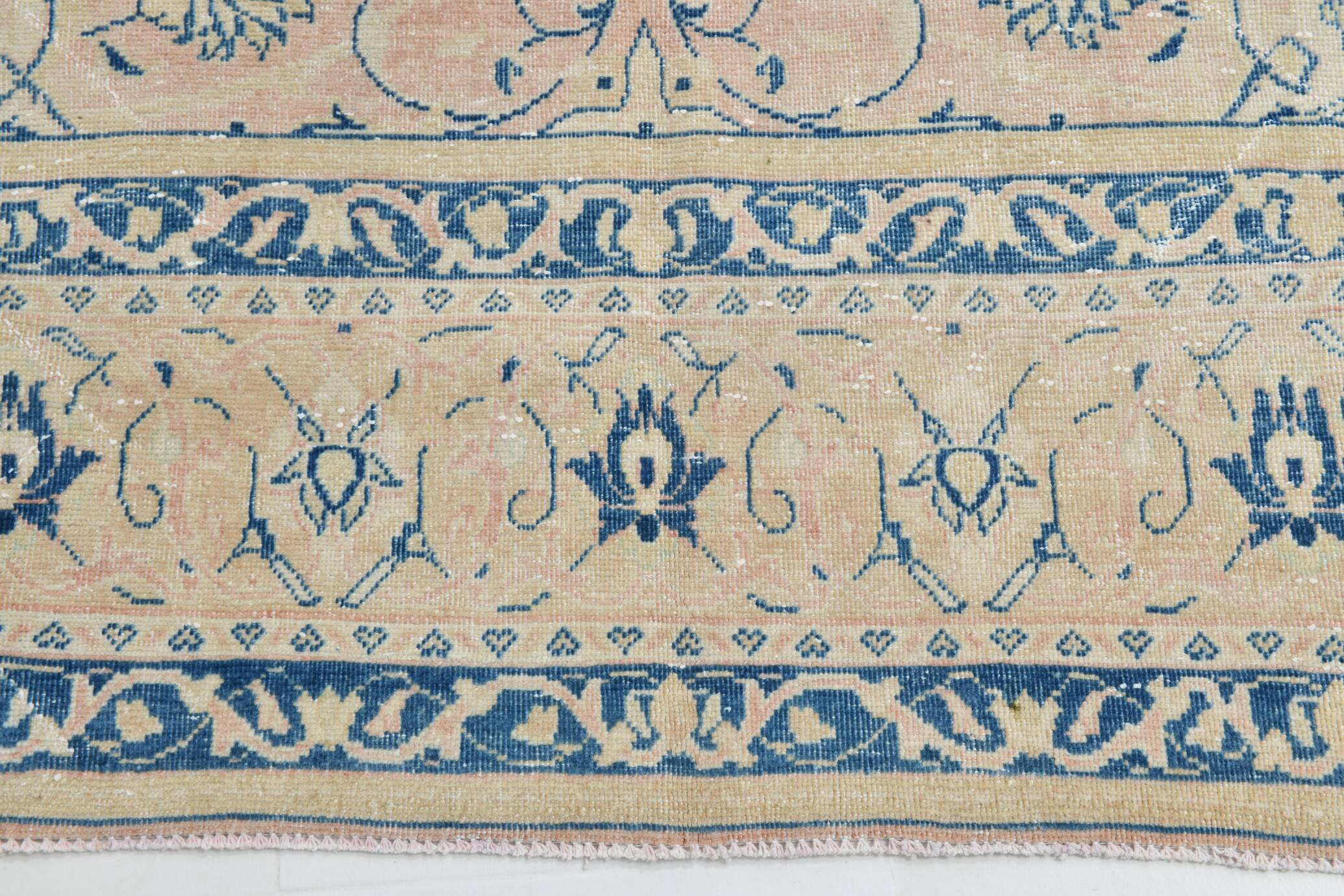 12x15 Soft Beige & Blue Classic Vintage Persian Rug, 274x397 Cm
