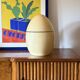 Tommaso Barbi, rare egg shaped large parchment box, TB Italy, ca. 1970