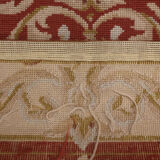 Small Handwoven Red Beige Needlepoint Rug- 61x91cm