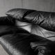 Maralunga black leather sofa 2 places, Vico Magistretti for Cassina