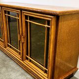 Vintage mirrored bamboo sideboard by Maugrion for Roche Bobois, 1970s. France