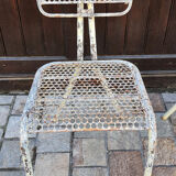 Perforated metal chairs René Malaval 1950